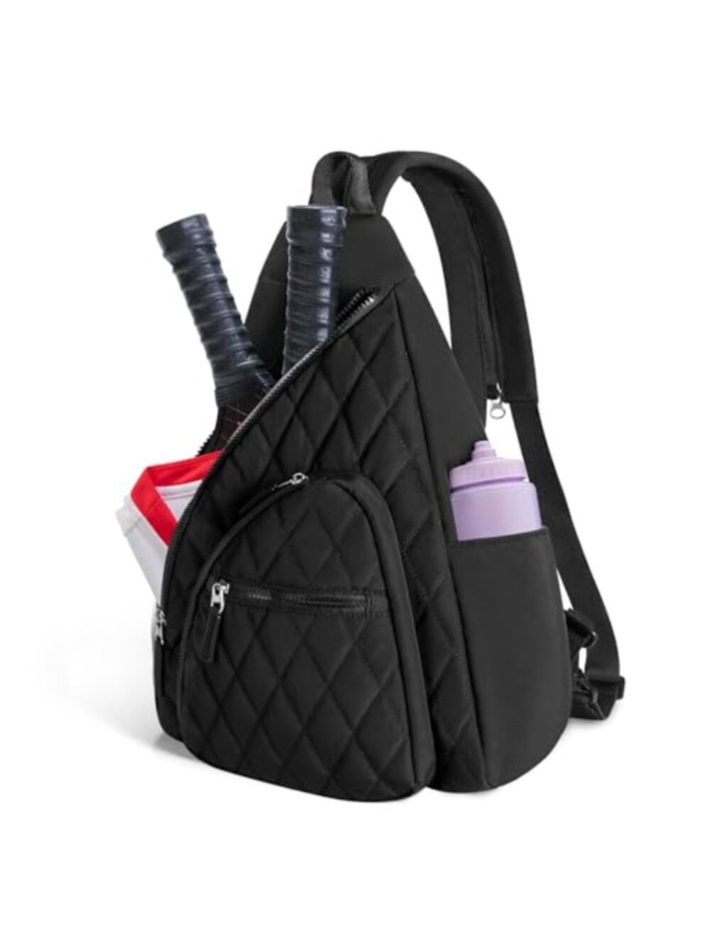 Pickleball Sling Bag Backpack for 4 Paddles Nylon Fence Hook